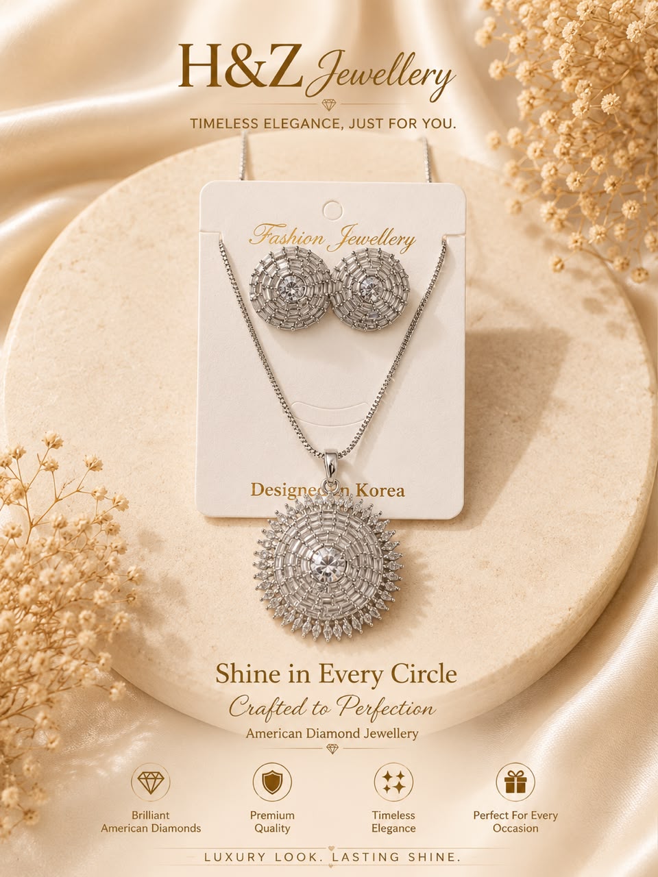 Silver Radiant Necklace Set